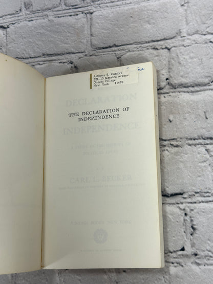 Declaration of Independence: A Study in the History of Political Ideas by Carl Baker