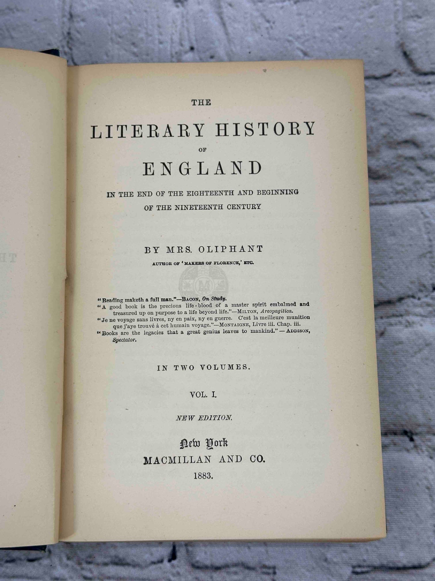 Literary History of England (Vol. 1 & 2)