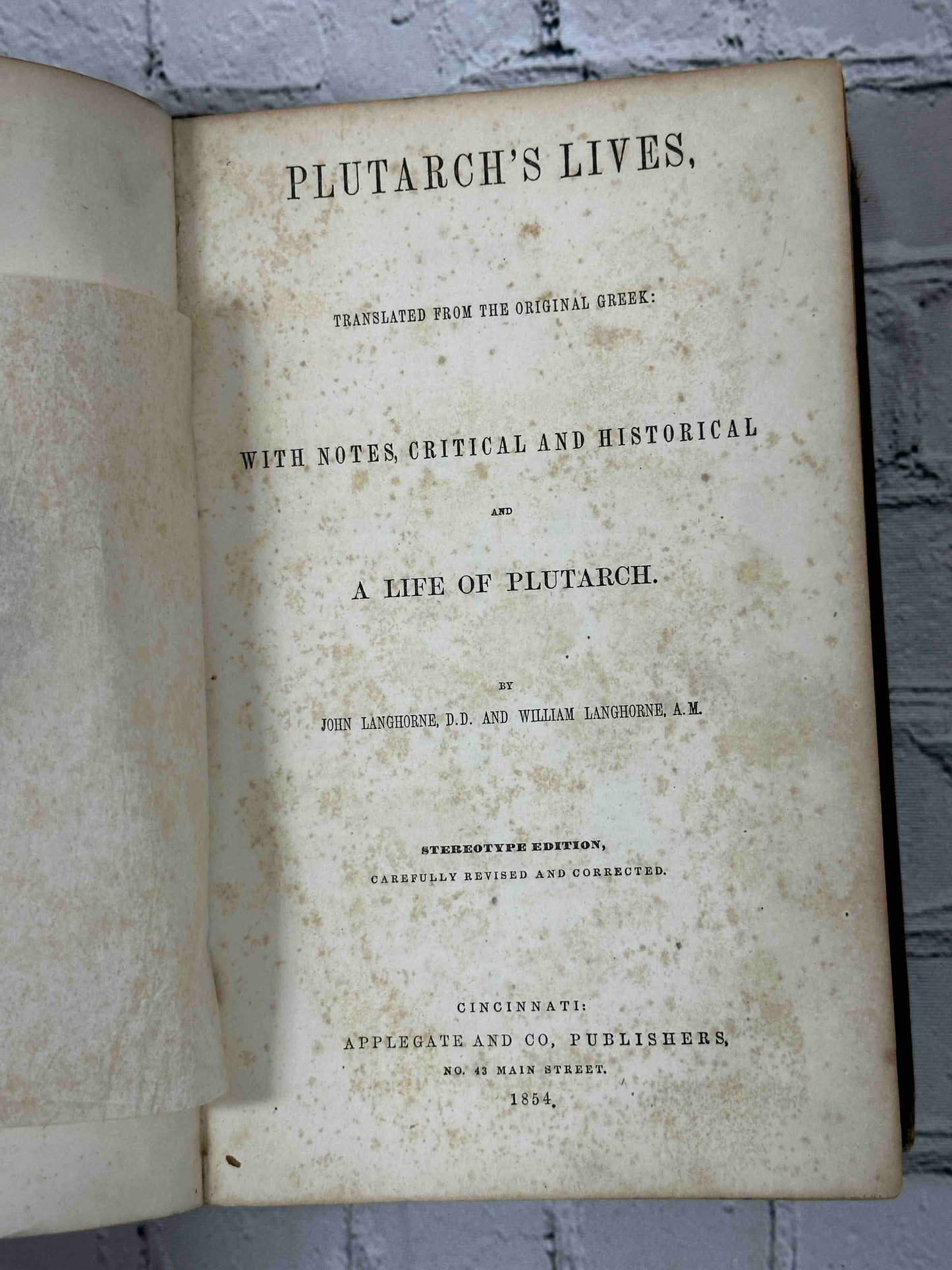 Plutarch's Lives & A Life of Plutarch