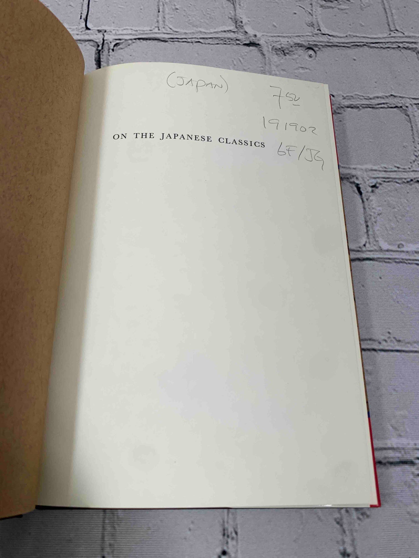 On the Japanese Classics: Conversations and Appreciations