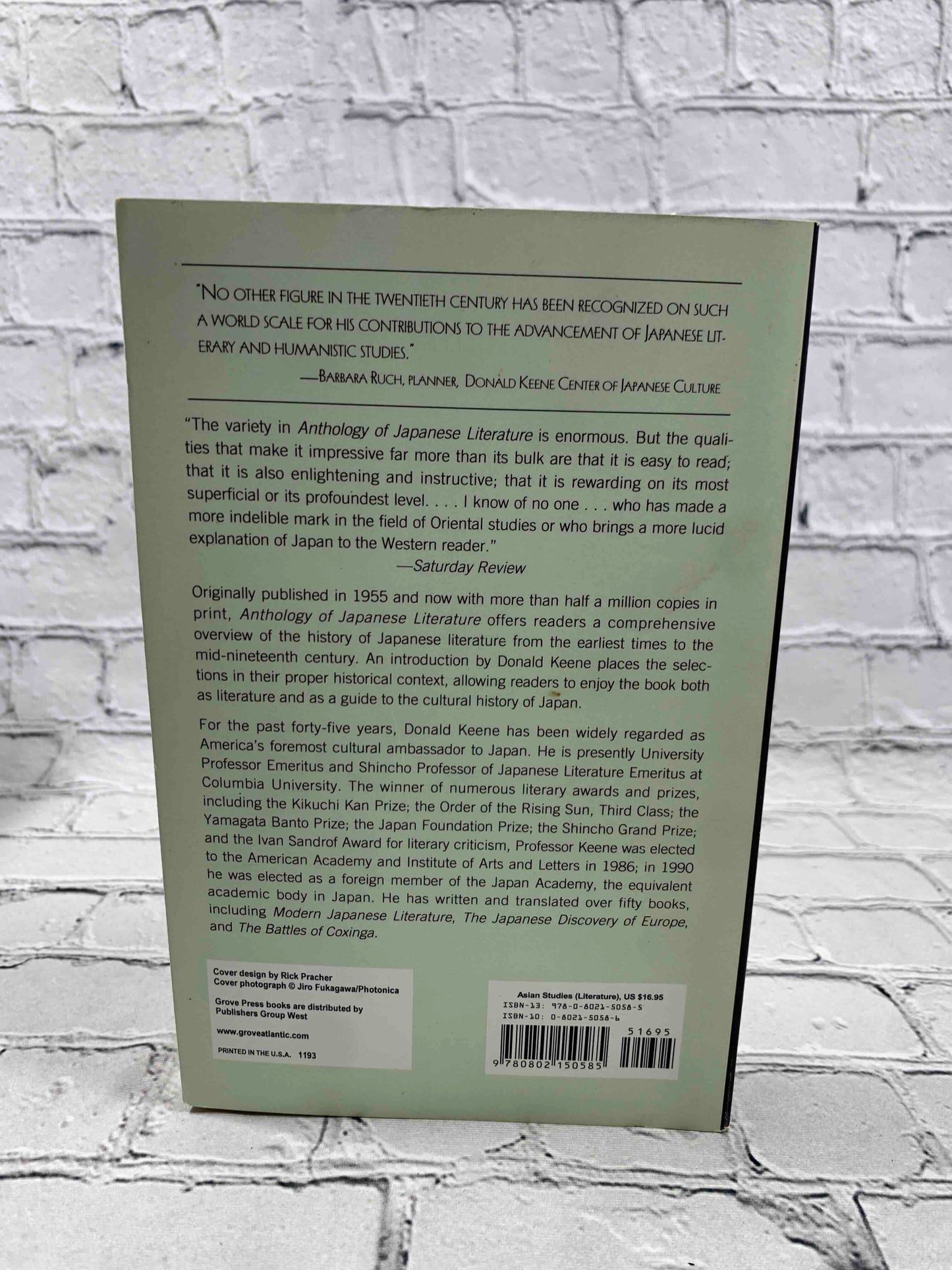 Anthology of Japanese Literature: From the Earliest Era to the Mid-Nineteenth Century