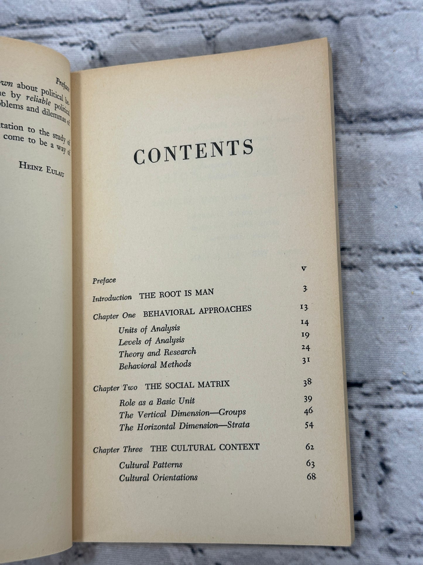 The Behavioral Persuasion in Politics by Heinz Eulau [1967]