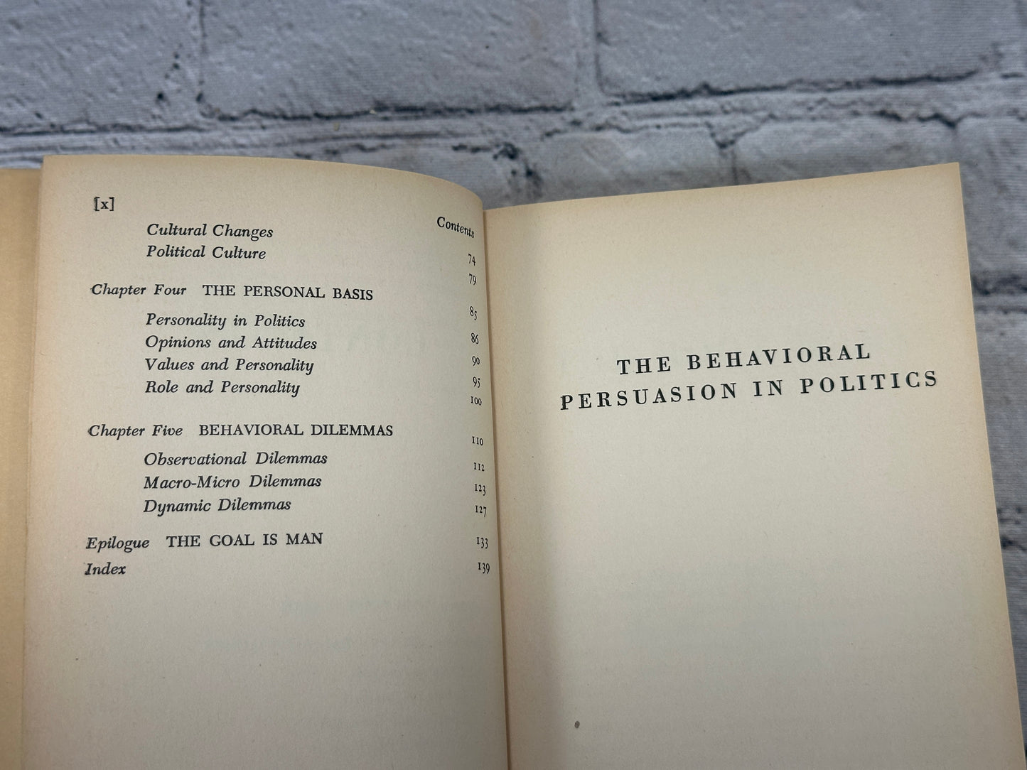 The Behavioral Persuasion in Politics by Heinz Eulau [1967]