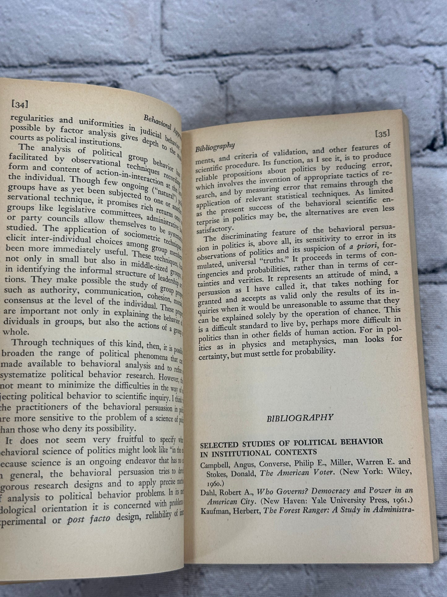 The Behavioral Persuasion in Politics by Heinz Eulau [1967]