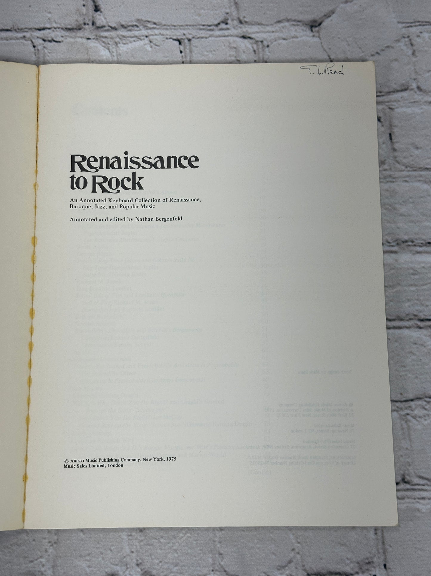 Renaissance to Rock: keyboard compositions from 1550-1971 [1975]