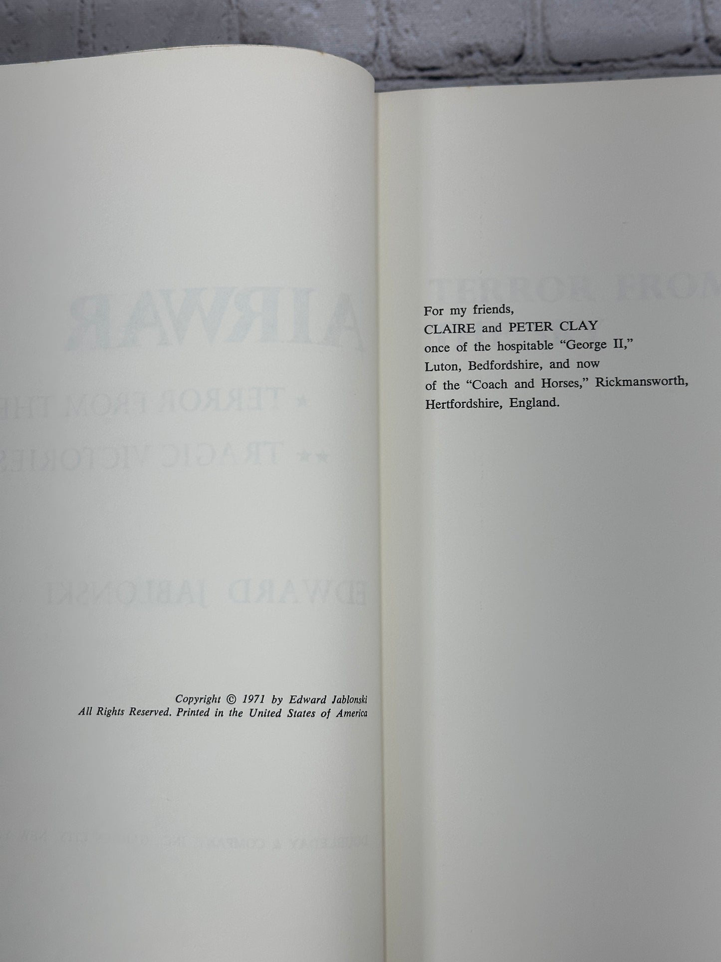 Airwar by Edward Jablonski [1971 · BCE · Volumes 1 & 2]