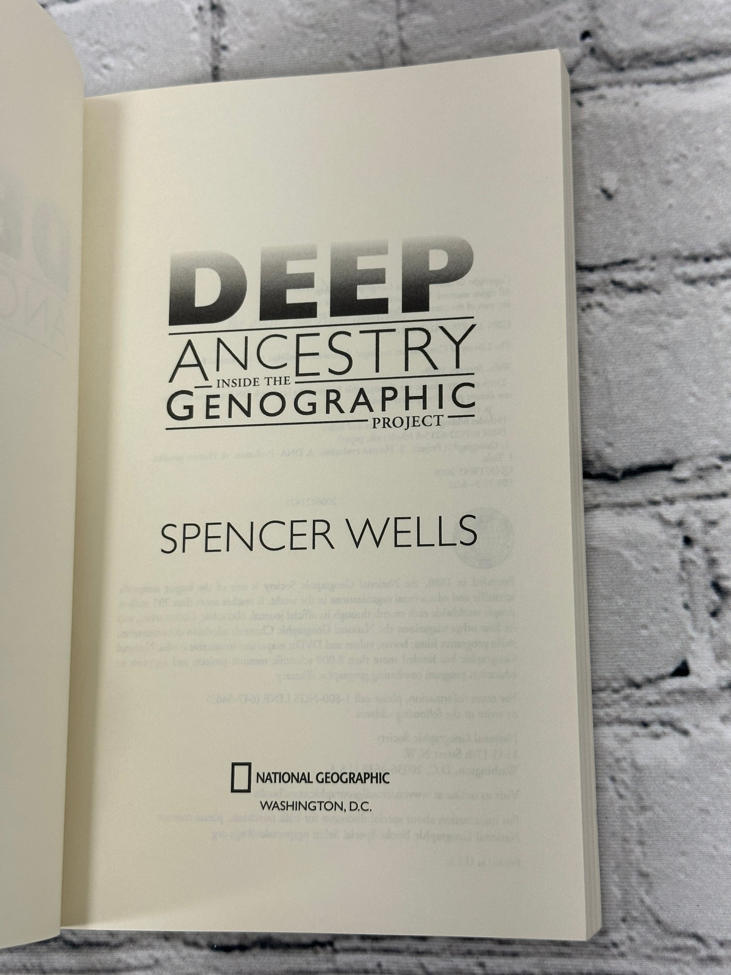 Deep Ancestry: Inside The Genographic Project by Spencer Wells [2007]