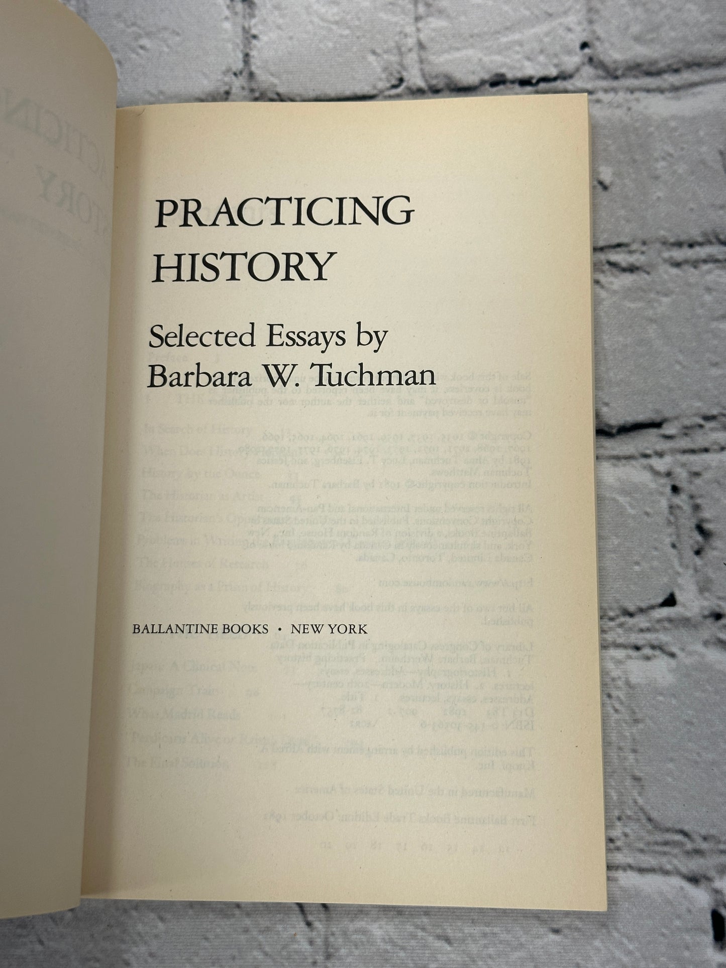 Practising History: Selected Essays by Barbara Tuchman [1982]