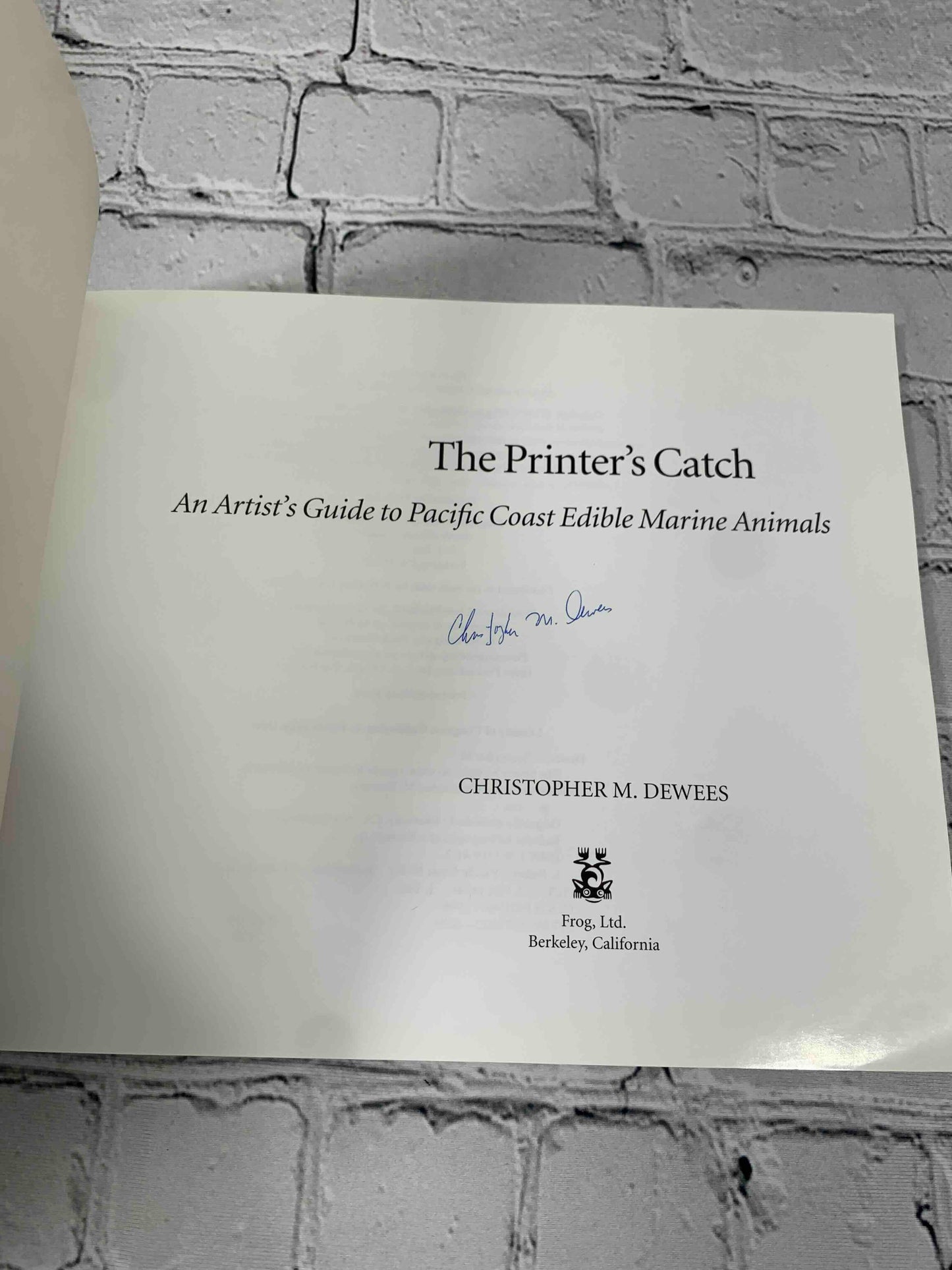 The Printer's Catch: An Artist's Guide to Pacific Coast Edible Marine Animals (Signed)