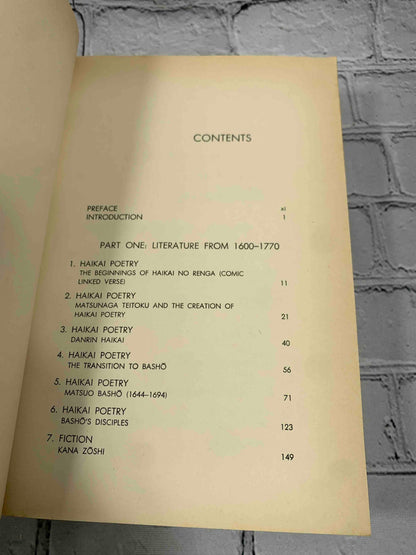 World within walls: Japanese literature of the pre-modern era, 1600-1867