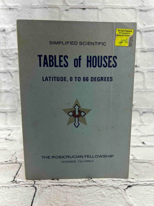 Simplified Scientific Tables of Houses Latitude 0 to 66 Degrees