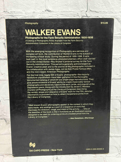 Walker Evans: A Catalog of Photographic Prints Available from the Farm Security Administration Collection 1935-1938