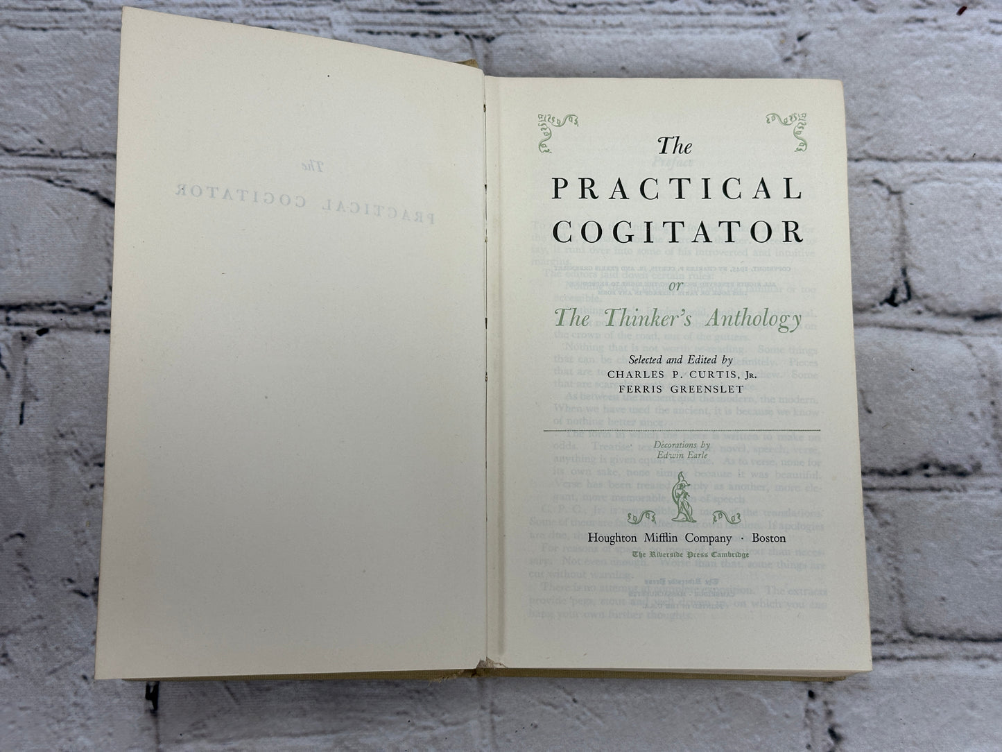 The Practical Cogitator ed by Charles P. Curtis & Ferris Greenslet [1945]