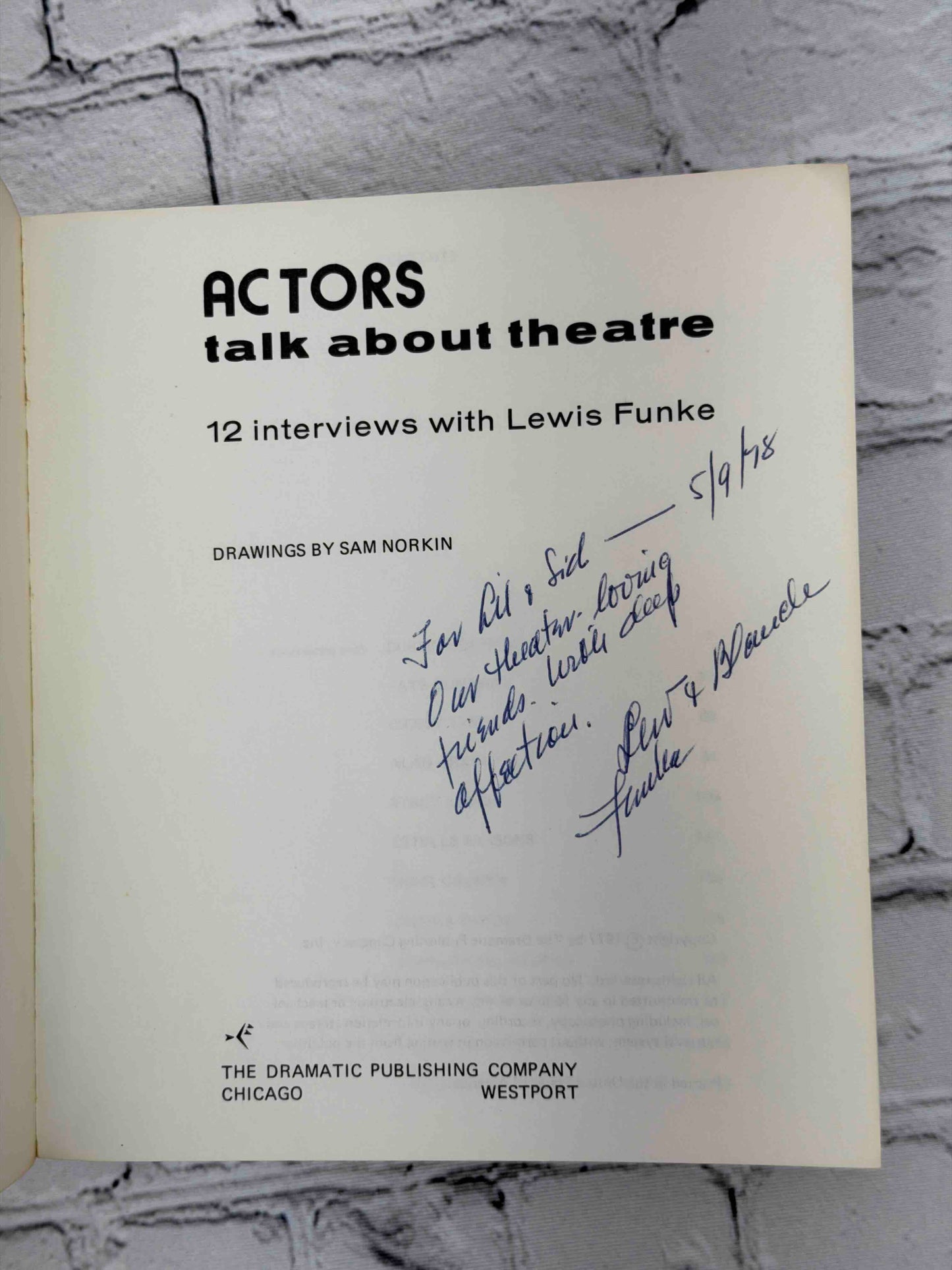 Actors Talk About Theatre: 12 Interviews (SIGNED)