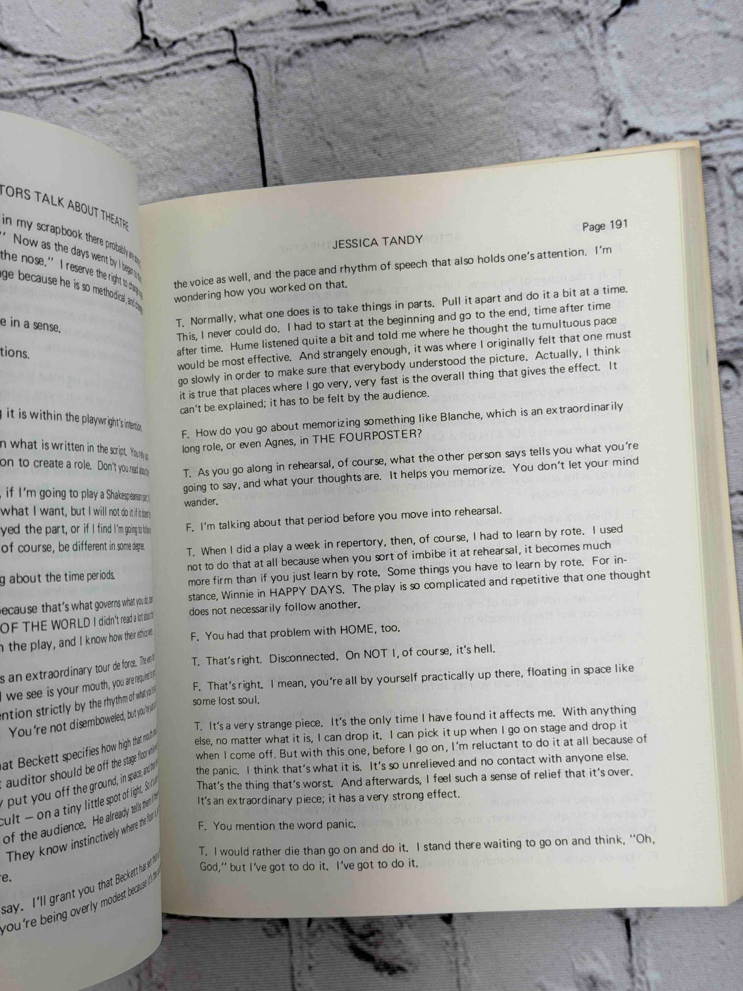Actors Talk About Theatre: 12 Interviews (SIGNED)