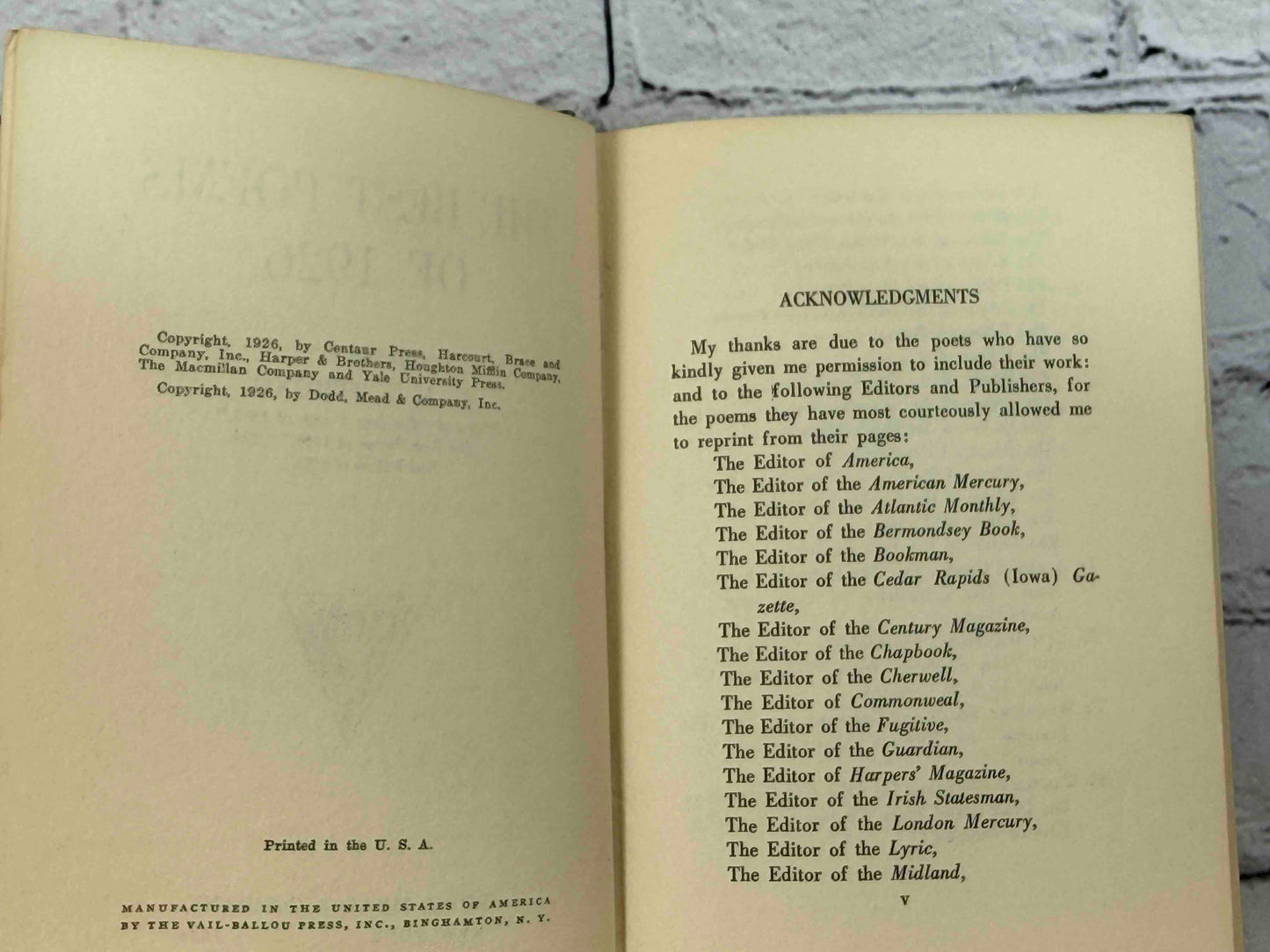 The Best Poems of 1926