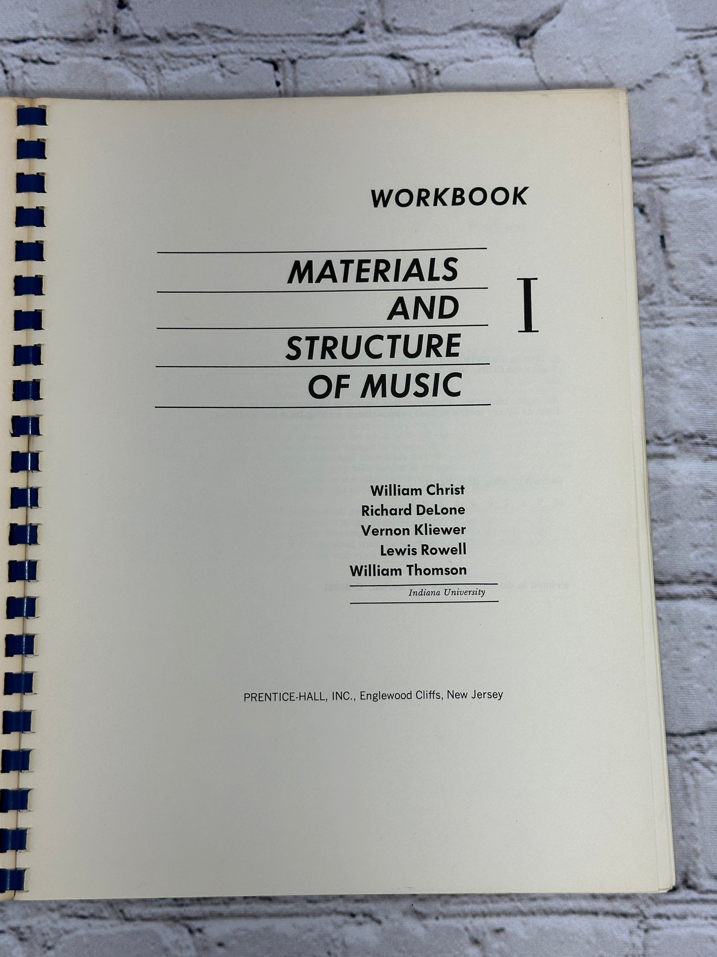 Materials and Structure of Music  [Vol  1  & 2 · Workbooks · 1966]