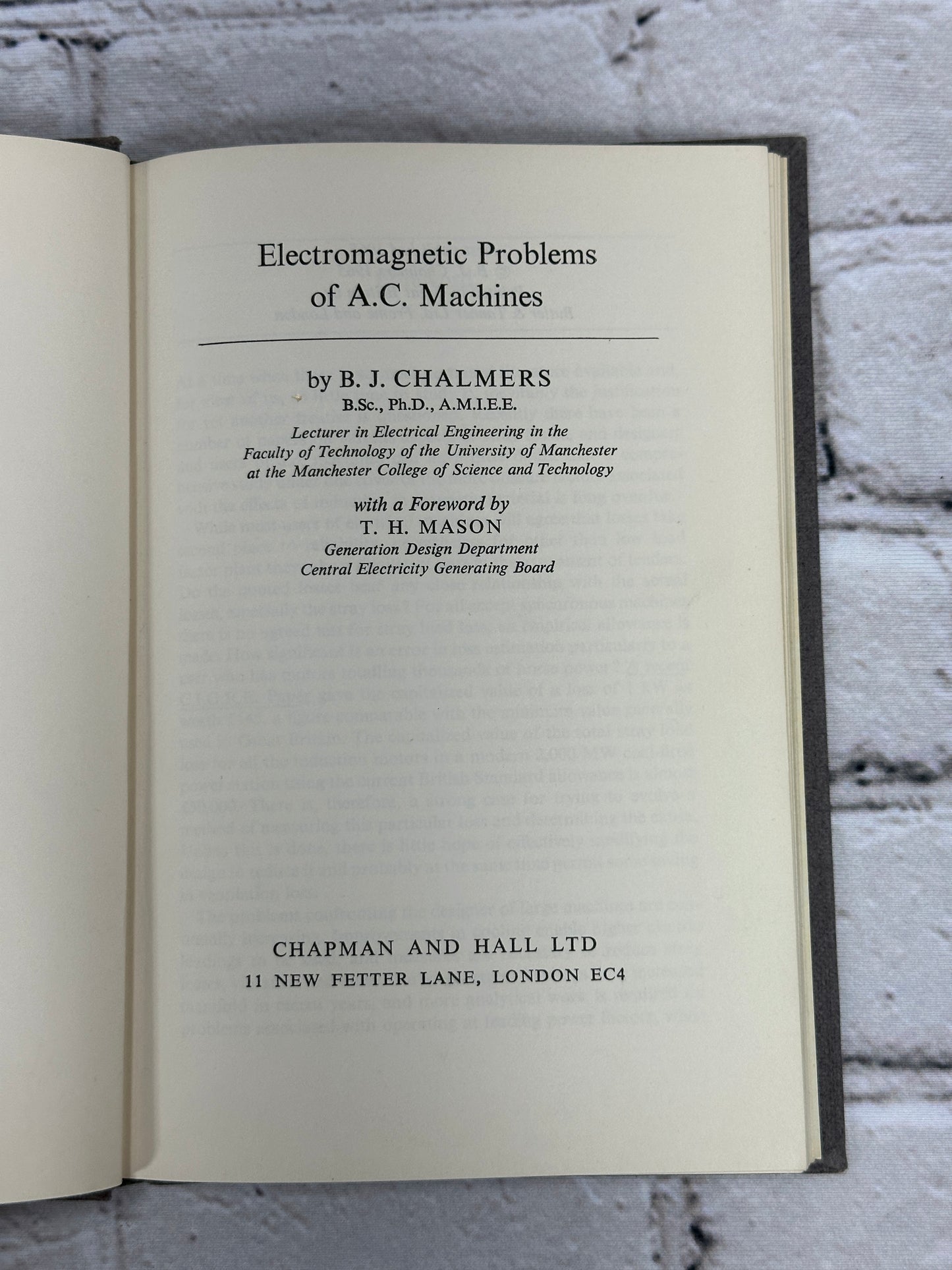 Electromagnetic Problems of A.C. Electromagnetic Problems of A.C. Machines By B. J. Chalmers [1st Edition · 1965]Machines By B. J. Chalmers [1st Edition · 1965]