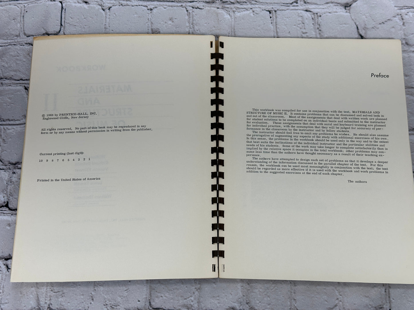 Materials and Structure of Music  [Vol  1  & 2 · Workbooks · 1966]