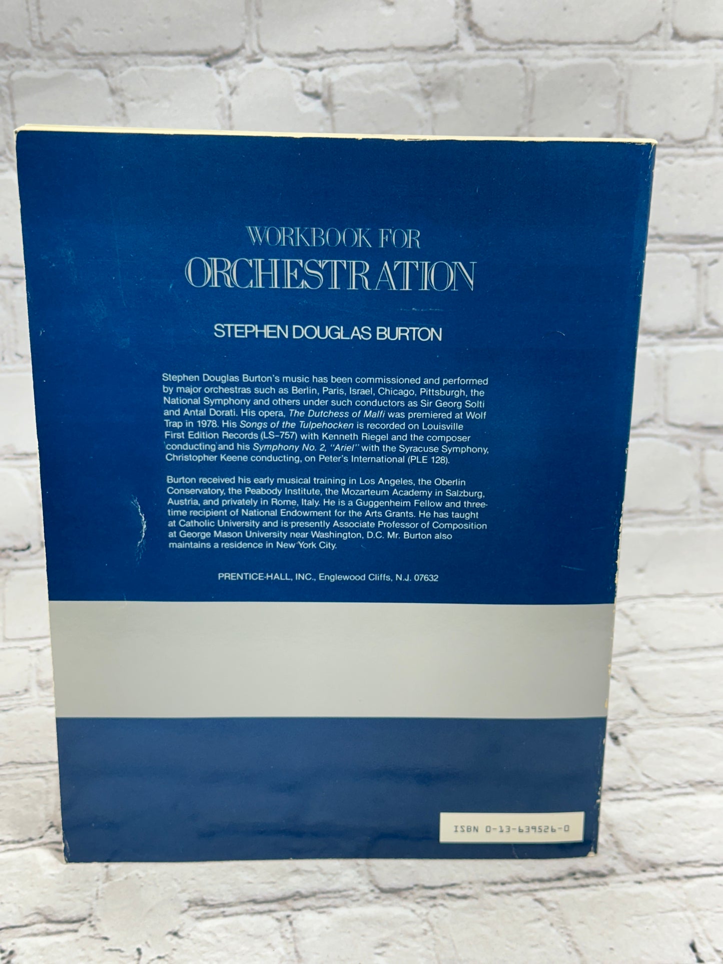 Workbook for Orchestration by Stephen Douglas Burton [w/ Manual · 1982]