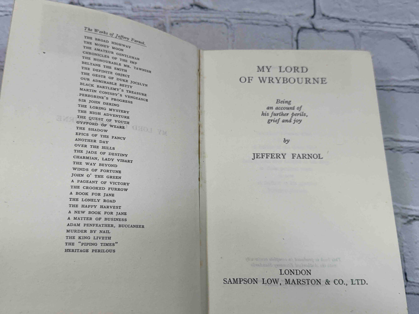 Jeffery Farnol (4 Book Lot)