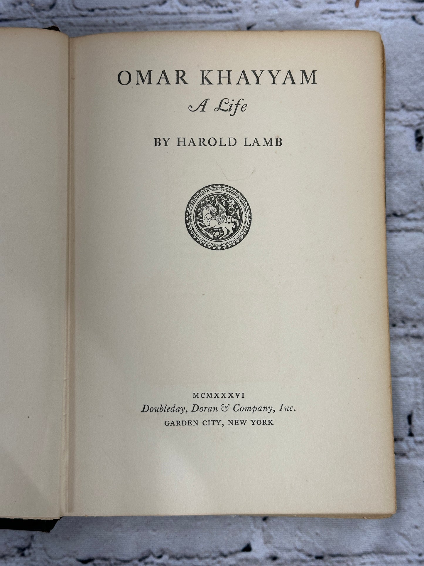 Omar Khayyam: A Life by Harold Lamb [1936]