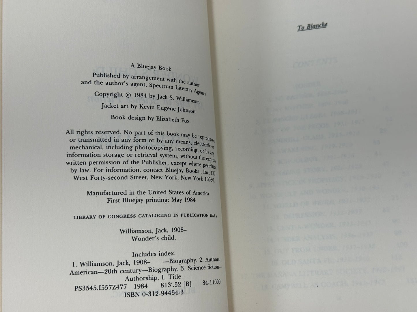 Wonder's Child: My Life in Science Fiction by Jack Williamson [1st Print · 1984]