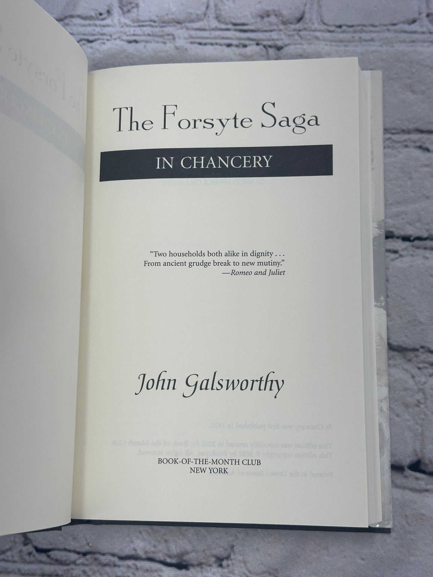 In Chancery by John Galsworthy [The Forsyte Saga · Book of the Month Club]
