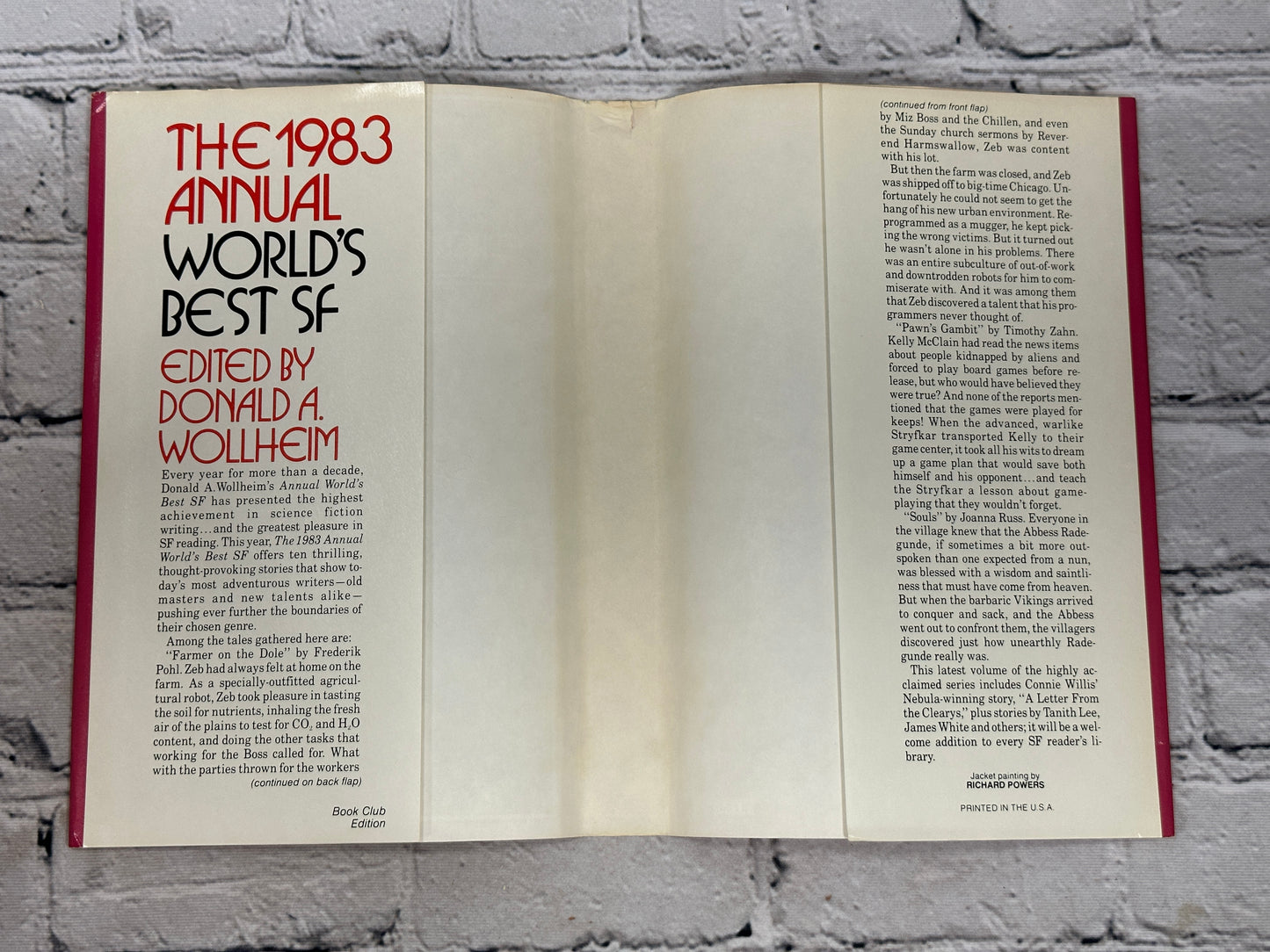 The 1983 Annual World's Best SF, edit Donald A Wollheim [Book Club Edition]