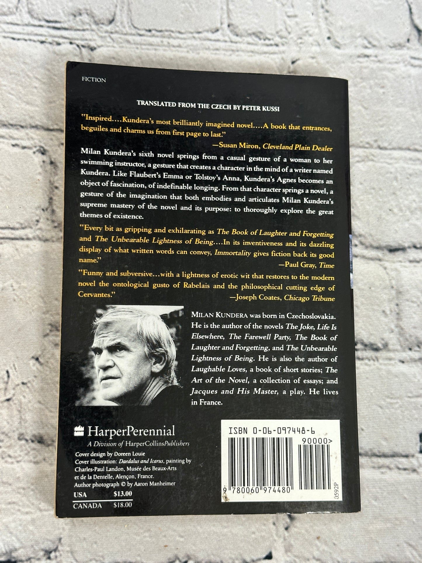 Immortality by Milan Kundera [1992 · First HarperPerennial Edition]