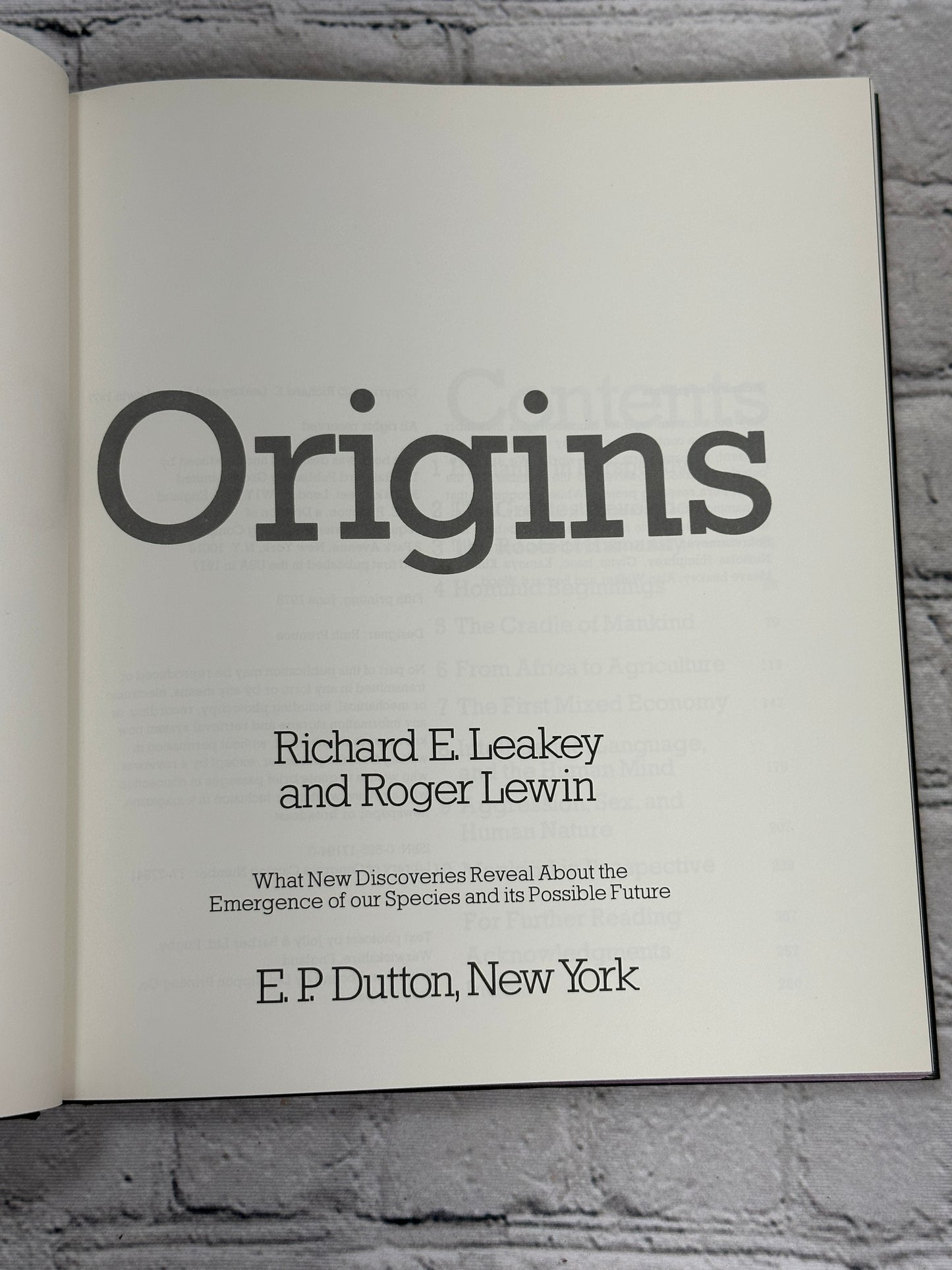 Origins by Richard E. Leakey and Roger Lewin [1978 · Fifth Printing]