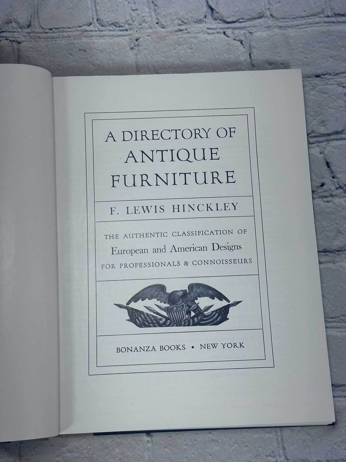 A Directory Of Antique Furniture by F. Lewis Hinckley [1953]