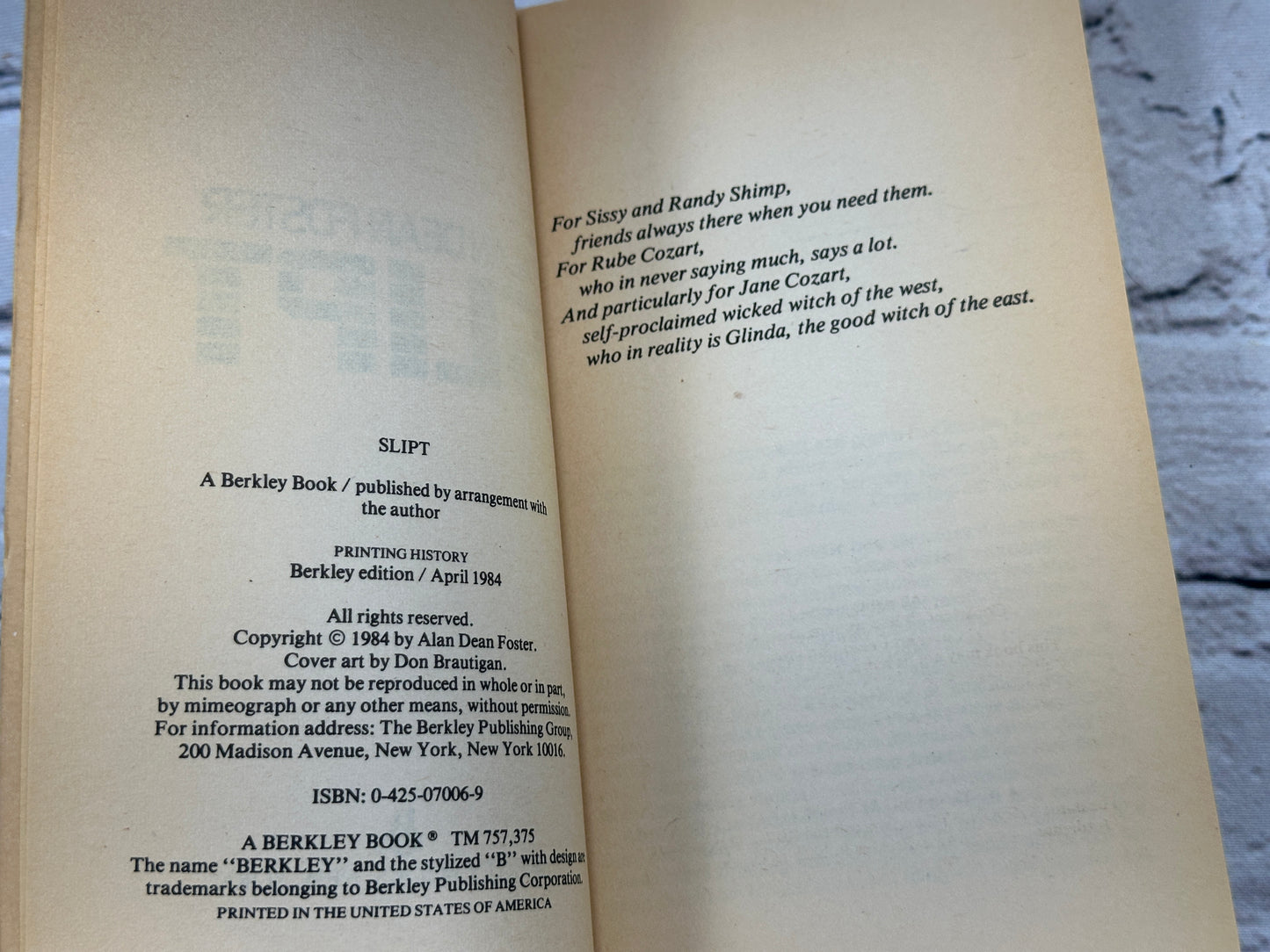 Slipt by Alan Dean Foster [1984]