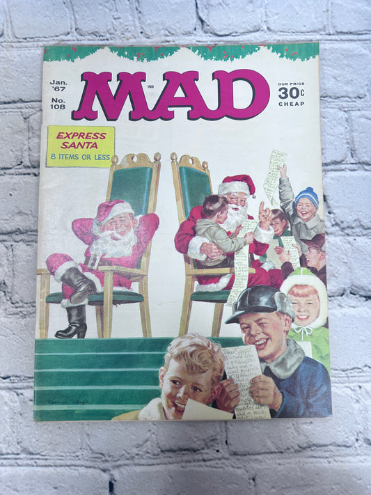 Mad Magazine January 1967 No. 108 Alfred E. Express Santa Christmas Issue