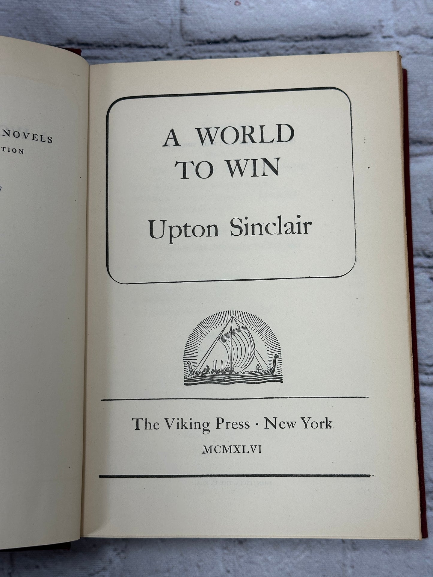 A World to Win by Upton Sinclair [Book Club Edition · 1946]