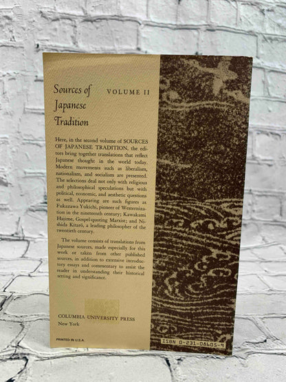 Sources of Japanese Tradition (Vol. 1 & 2)