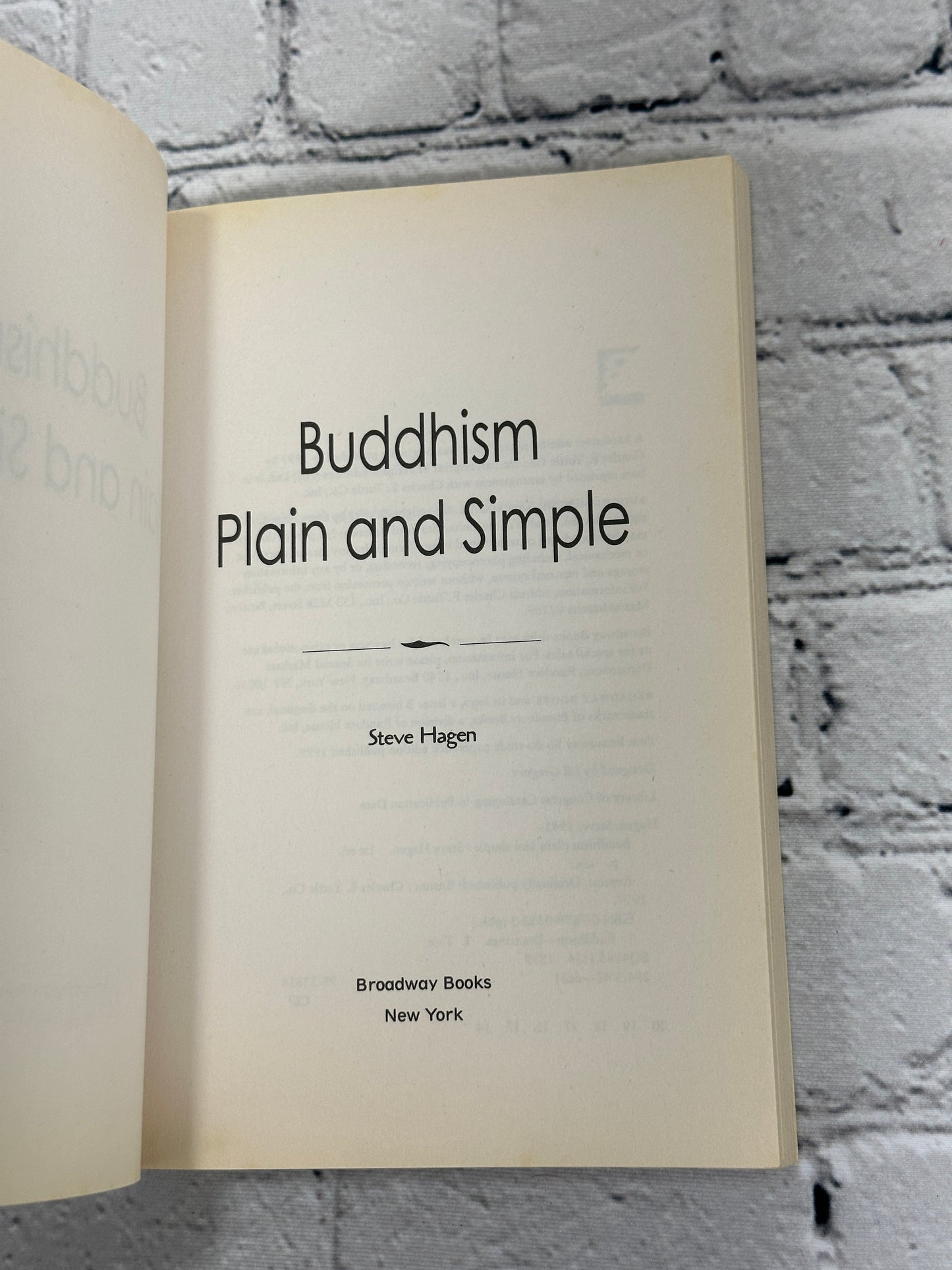 Buddhism Plain and Simple by Steve Hagen [1997 · First Edition]