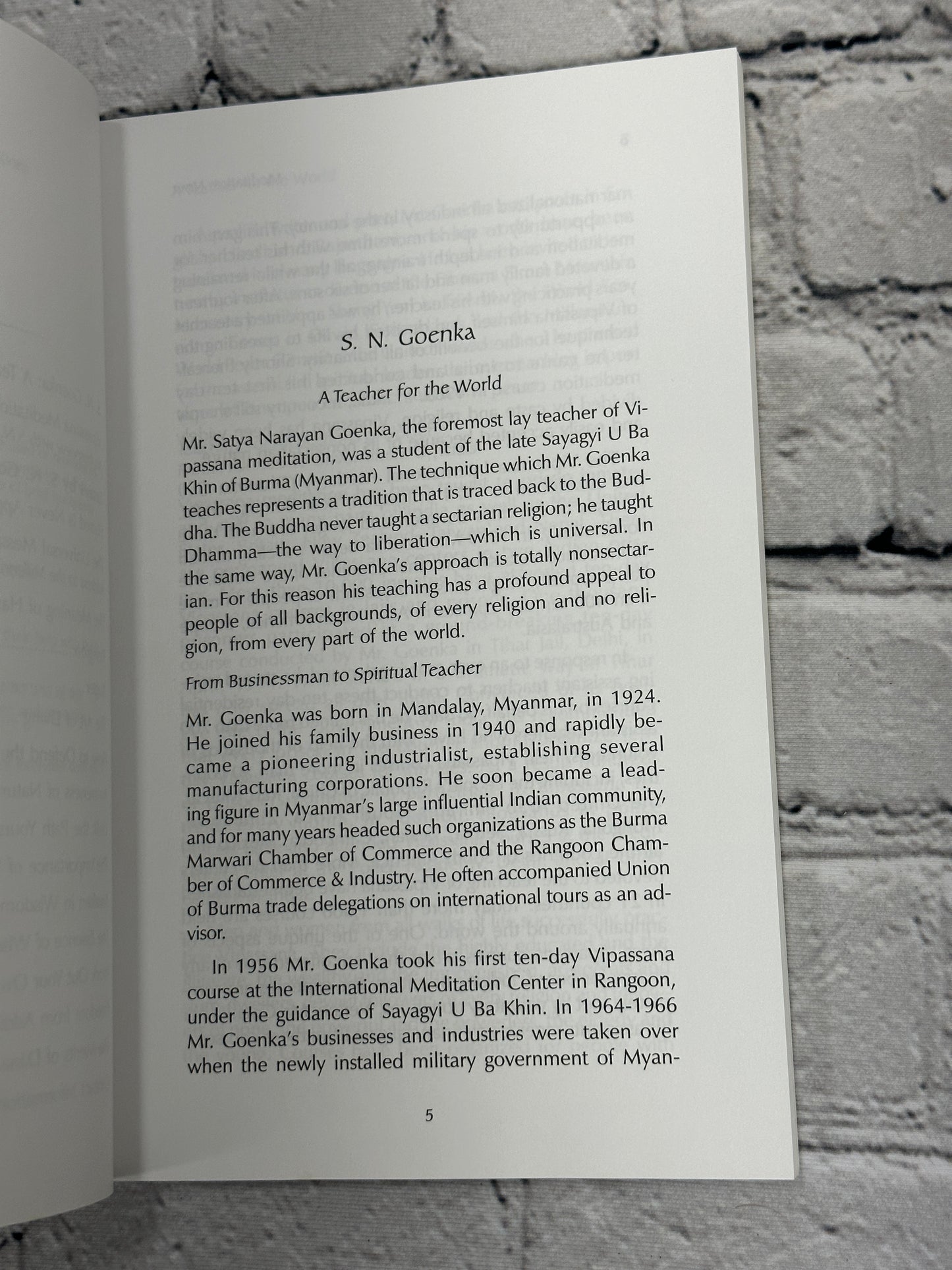 Meditation Now : Inner Peace Through Inner Wisdom by S. N. Goenka [2003]