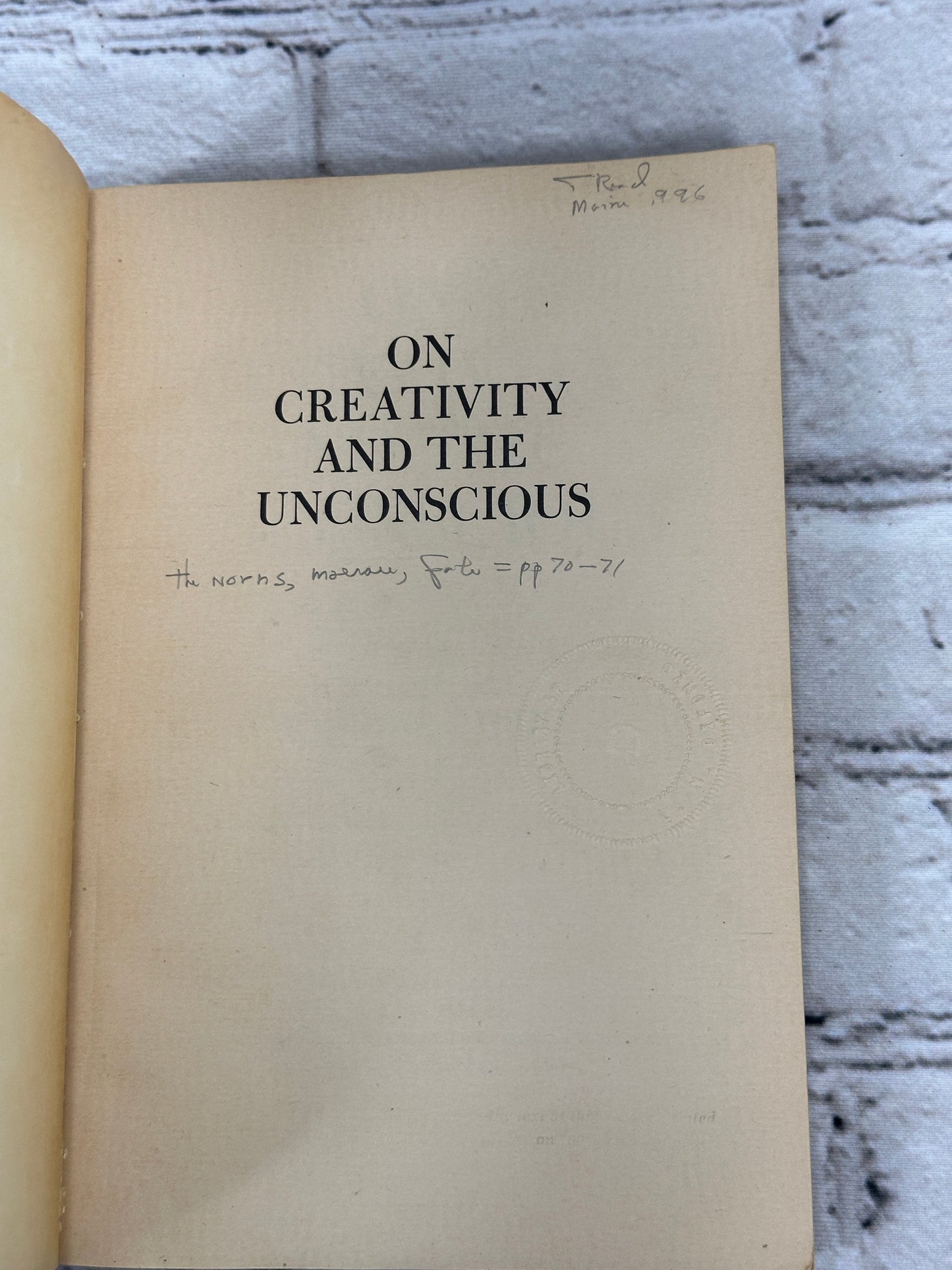 Sigmund Freud On Creativity and the Unconscious [1958]