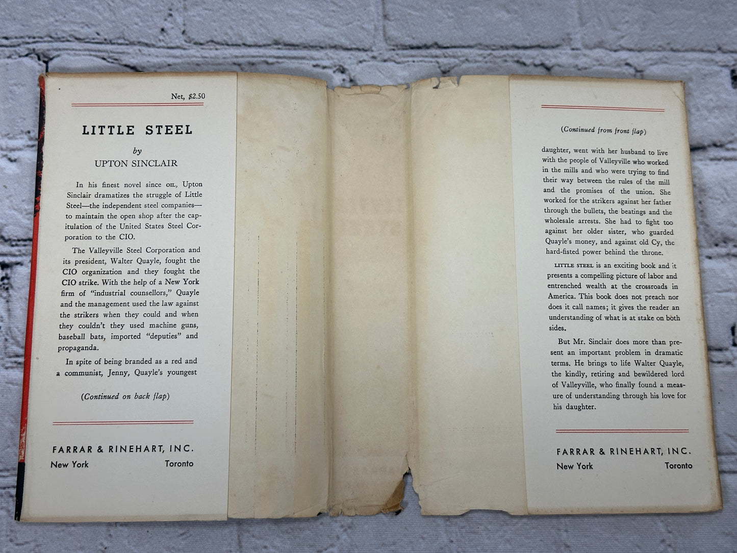 Little Steel by Upton Sinclair [1st Edition · 1st Print · 1938]