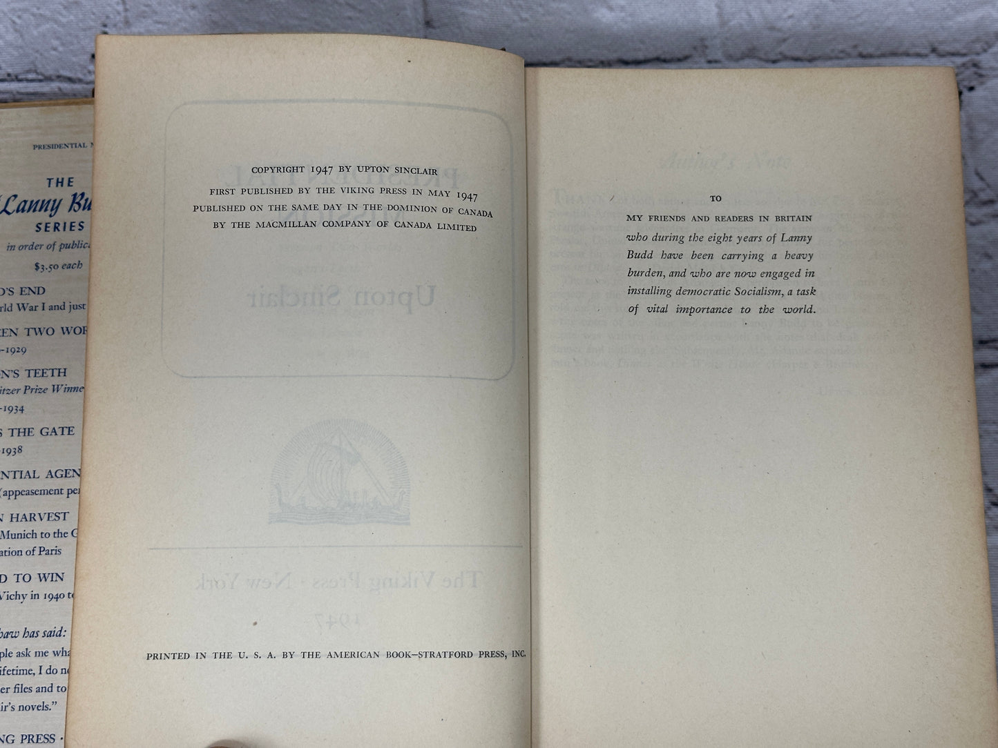 Presidential Mission by Upton Sinclair [1st Edition · 1947]