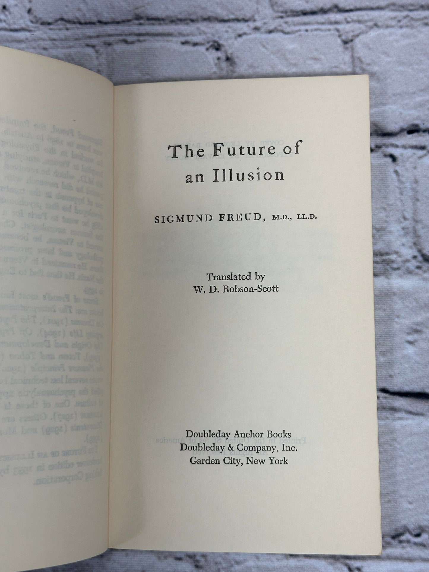 The Future of an Illusion by Sigmund Freud [1958]