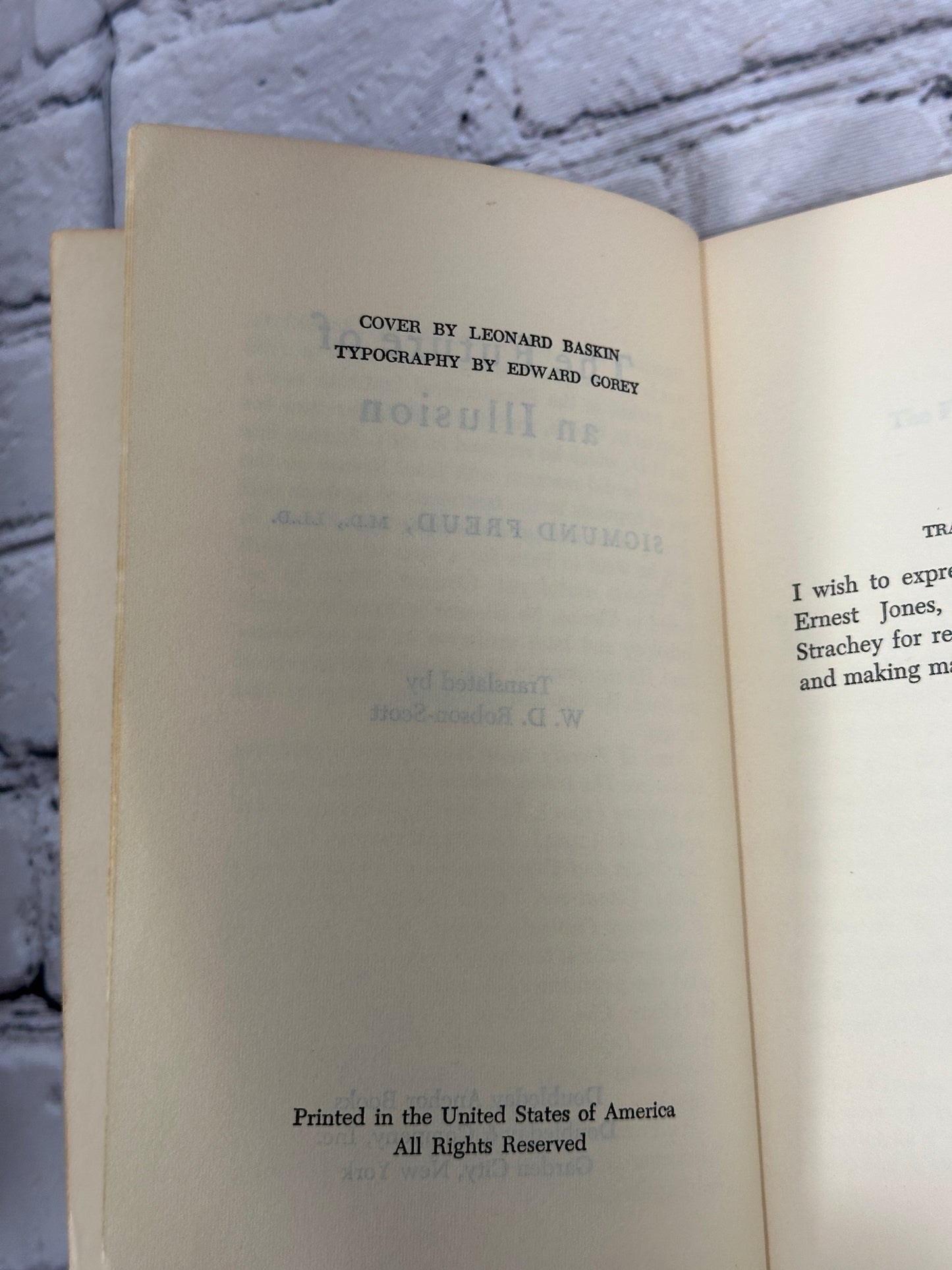 The Future of an Illusion by Sigmund Freud [1958]