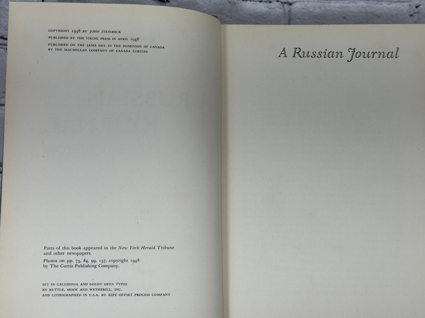 A Russian Journal by John Steinbeck [First Edition · 1948]