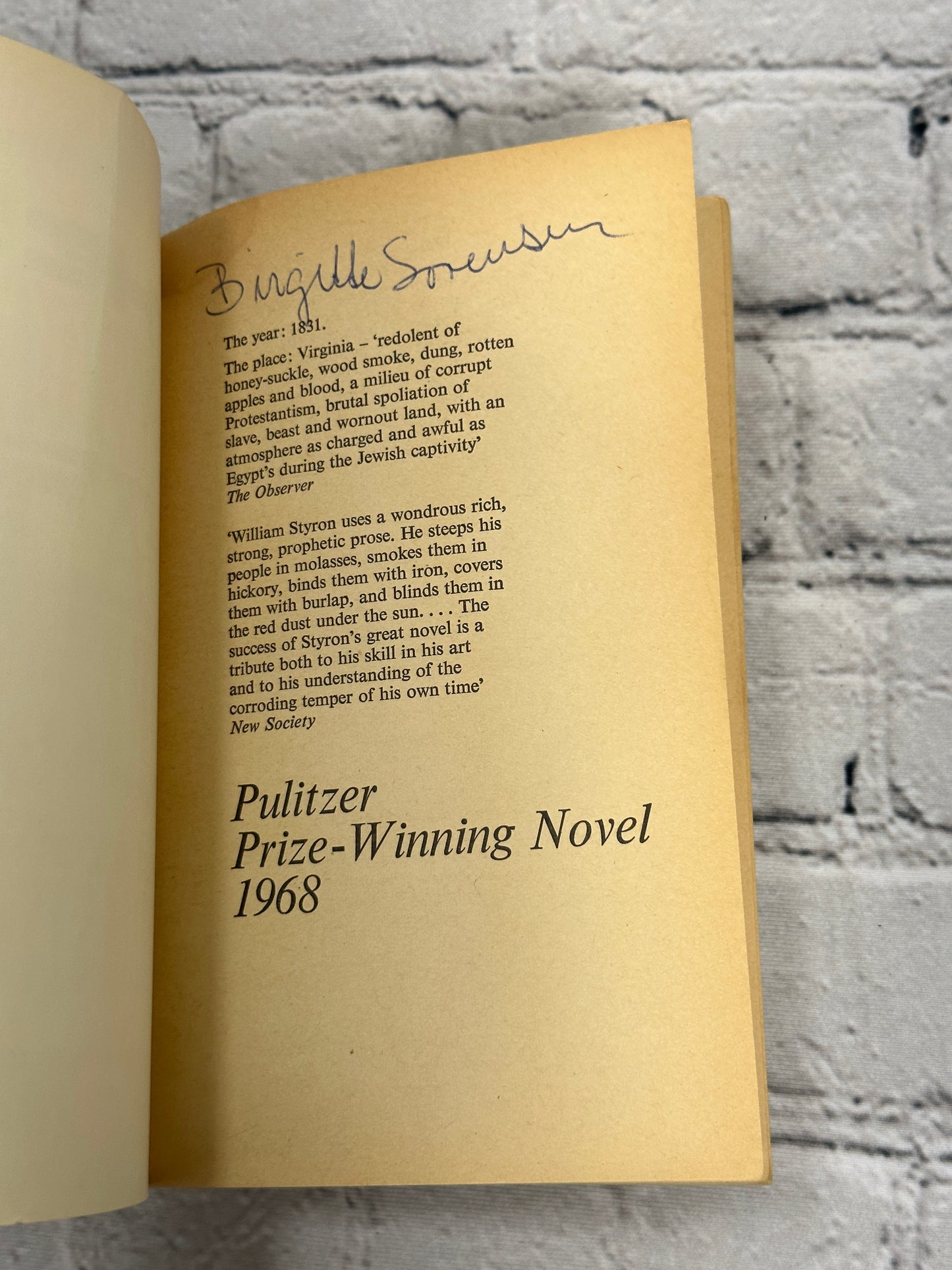 The Confessions Of Nat Turner by William Styron [1968 · Special Panther Edition]