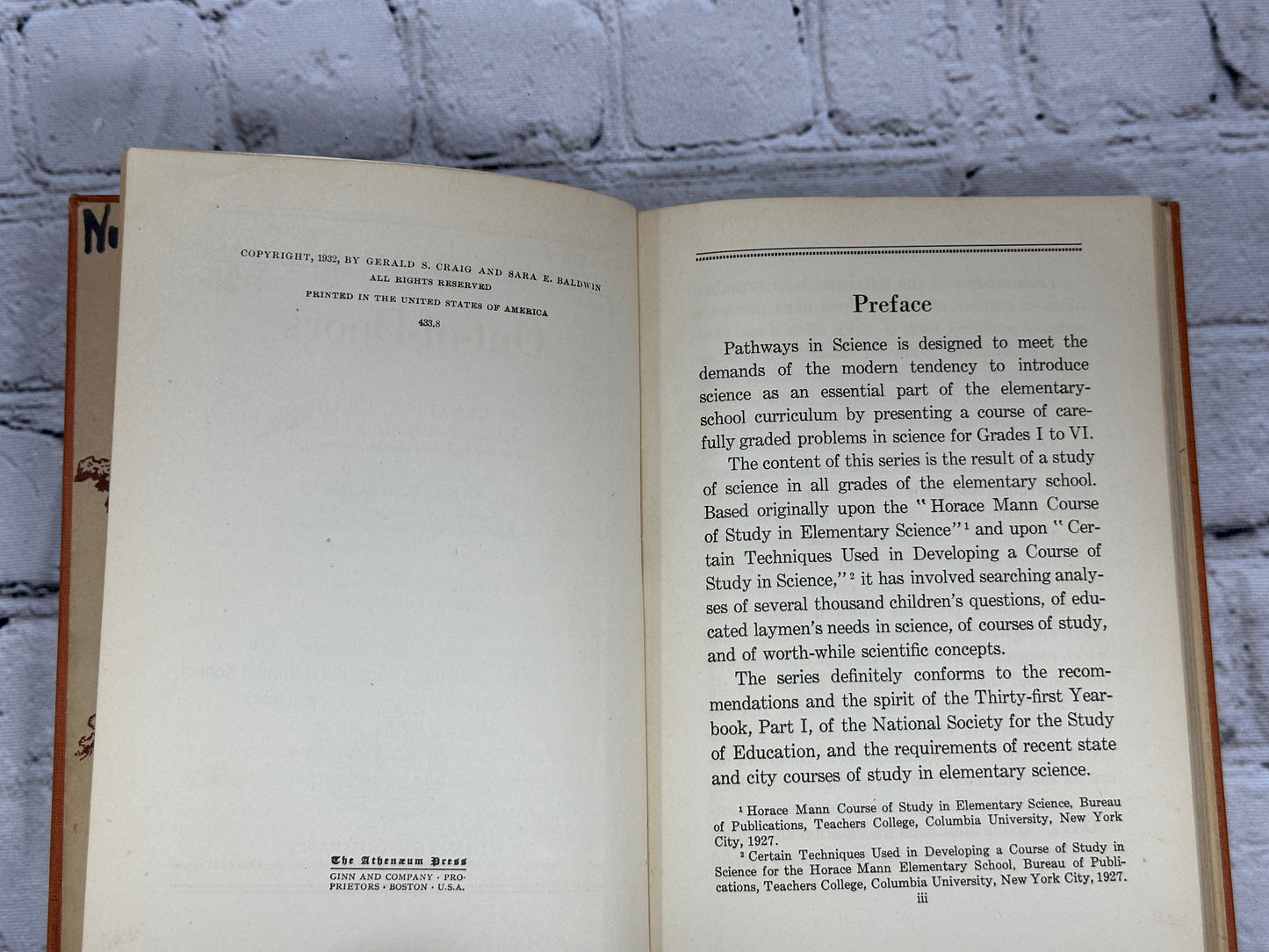 Pathways in Science Out-of-Doors by Gerald Craig & Sara Baldwin [1st Ed · 1932]