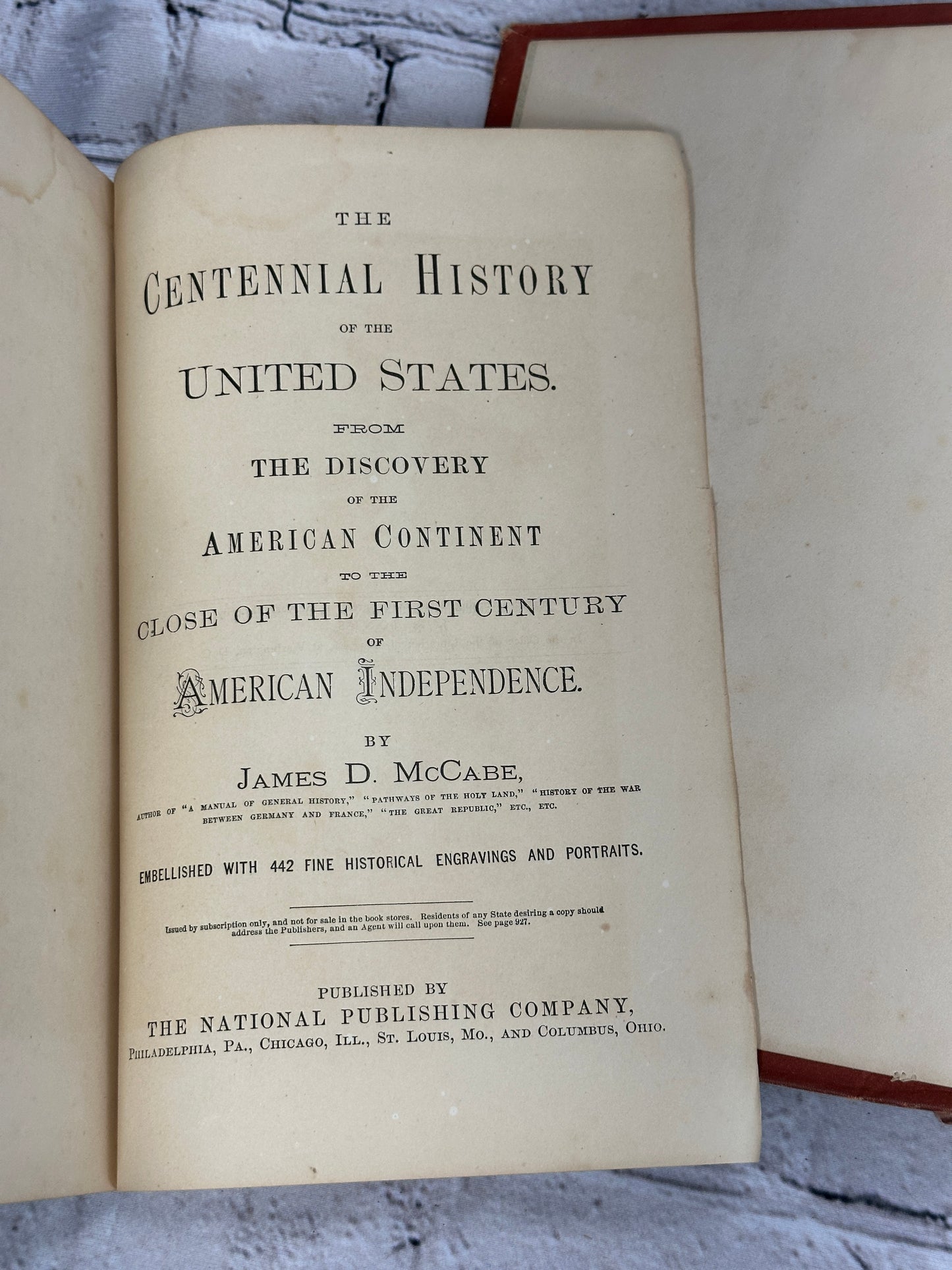 Centennial History of the United States by James D. McCabe [1874]