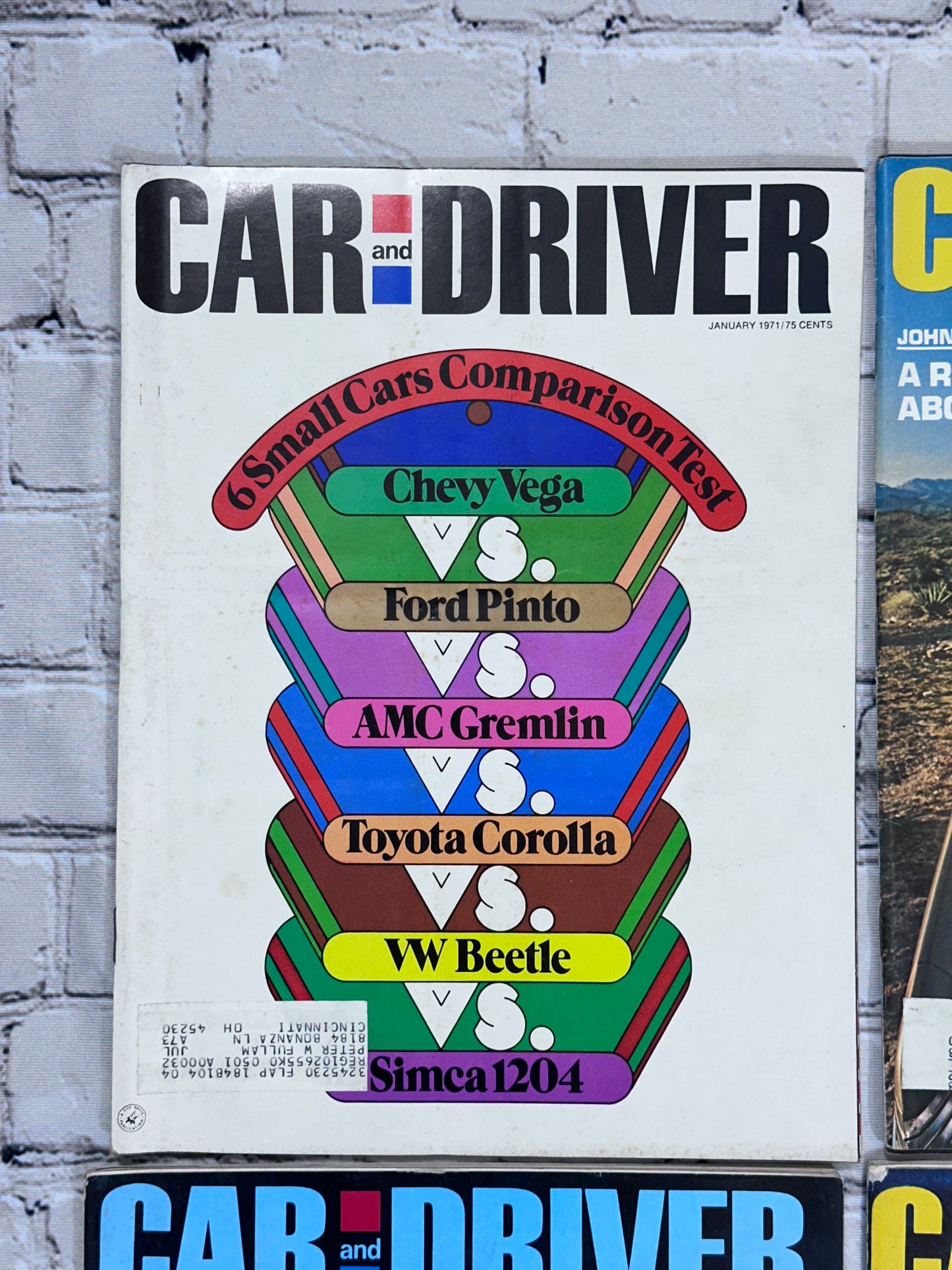 Car and Driver Magazine 1971 [Complete Year Automobile Lot of 12 Issues]