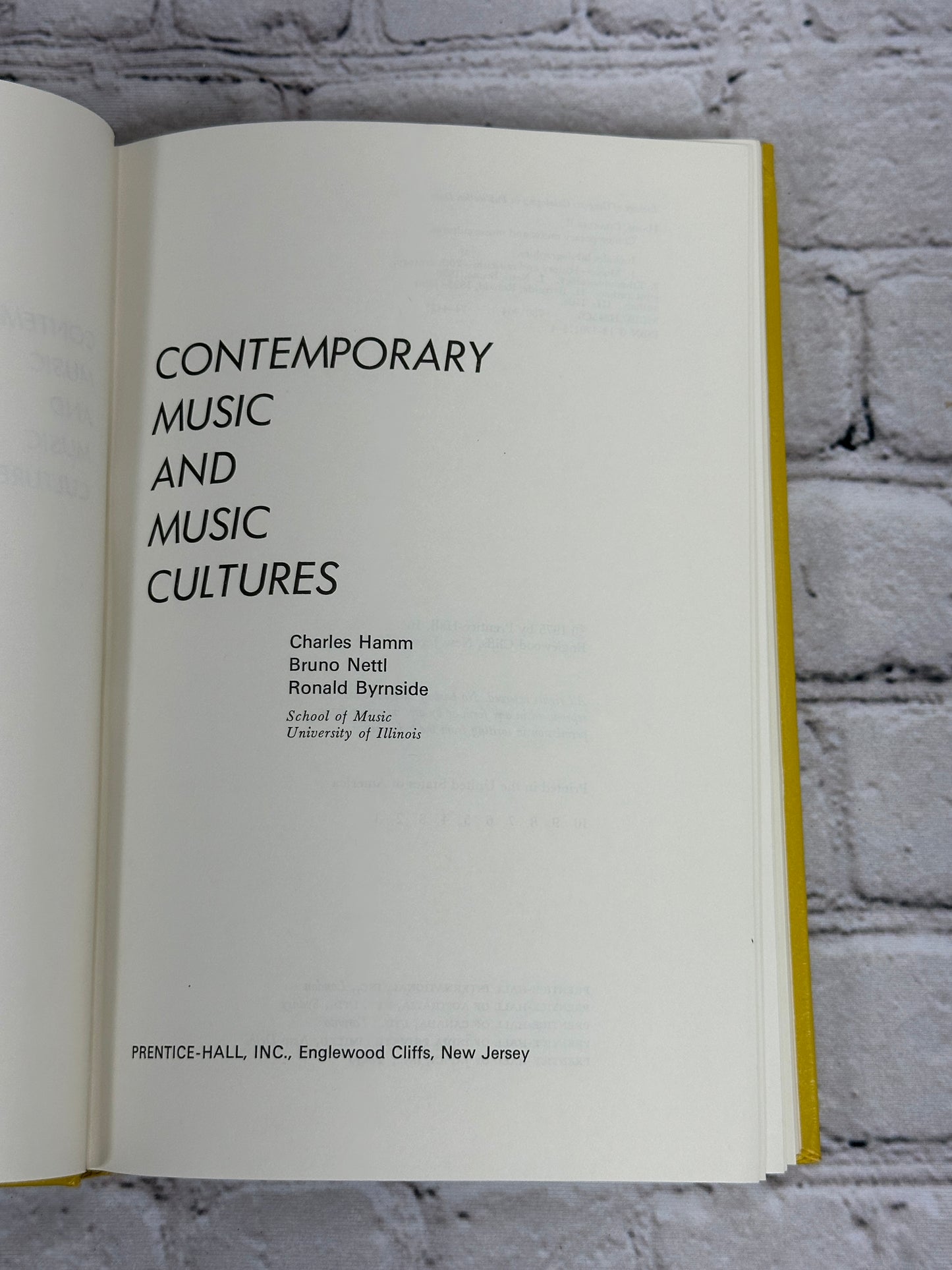 Contemporary Music and Music Cultures By Charles Hamm, Et al.  [1st Ed. · 1975]