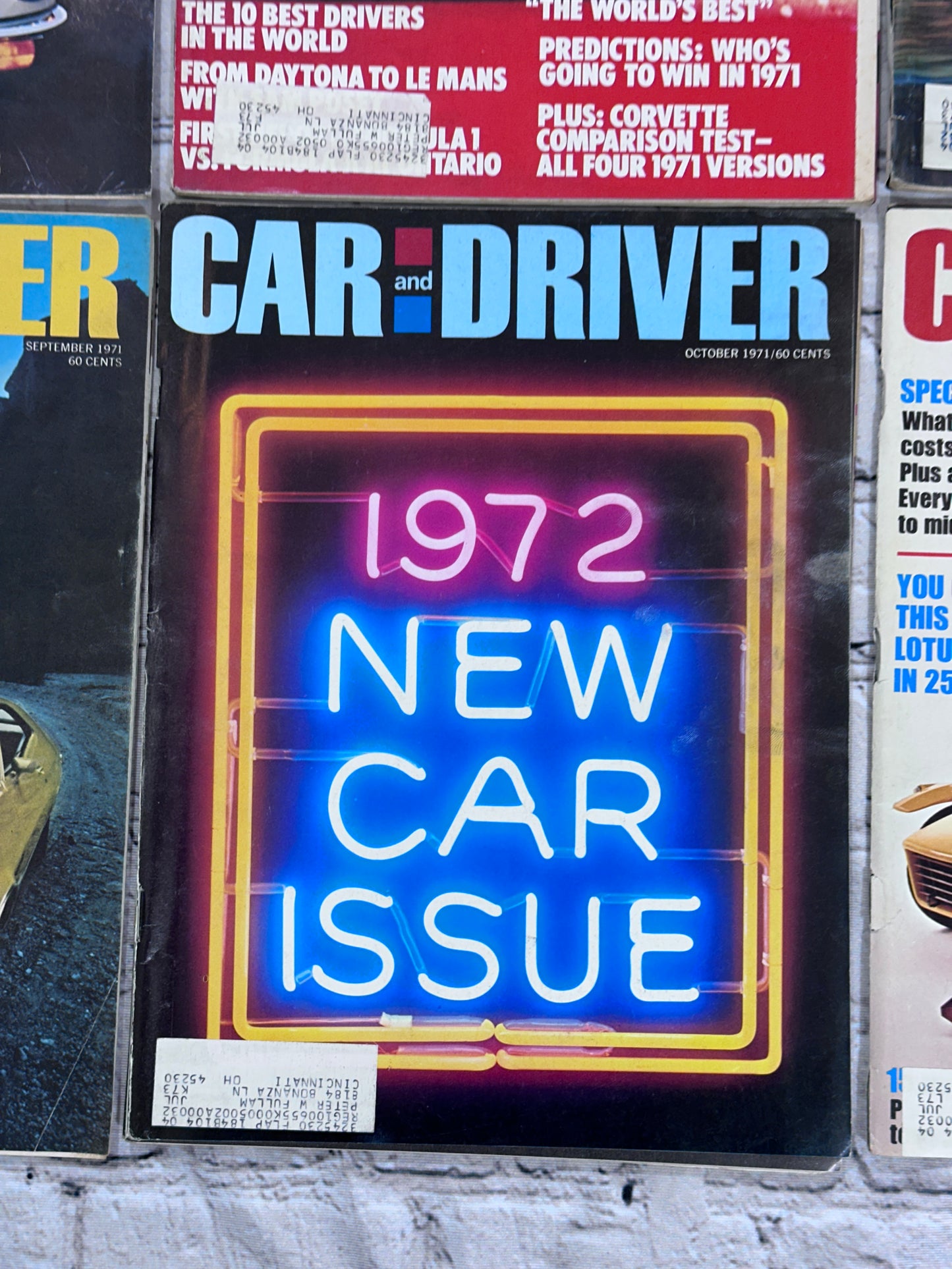 Car and Driver Magazine 1971 [Complete Year Automobile Lot of 12 Issues]